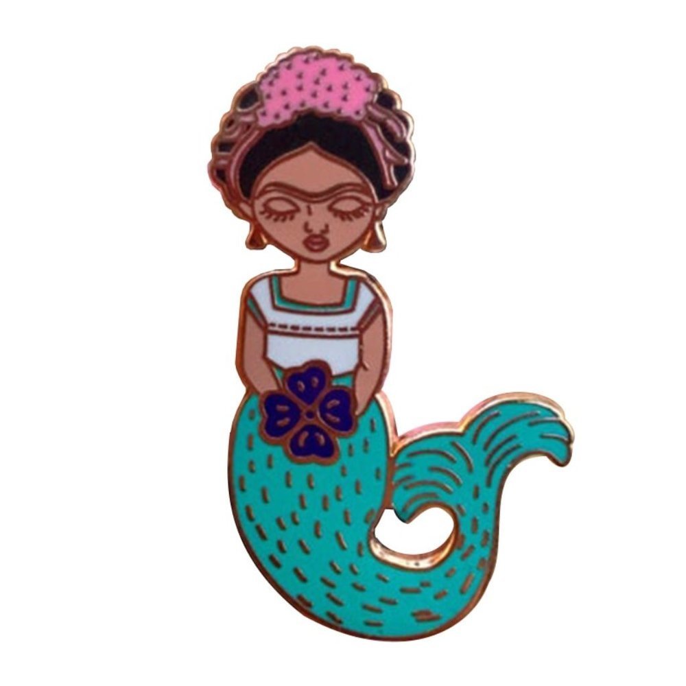 Frida Kahlo Mermaid Pin Enamel